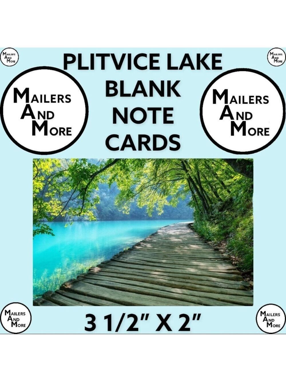 100 Cards Plitvice Lakes Blank Note, Thank You